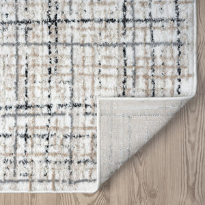 Modern Geometric Beige Area Rug – Floral Pattern