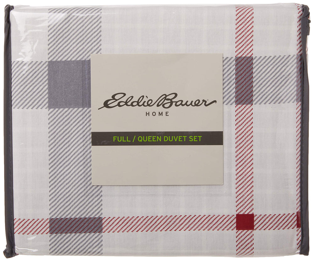 Plaid Cotton Duvet Cover Set with Shams