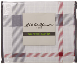 Plaid Cotton Duvet Cover Set with Shams