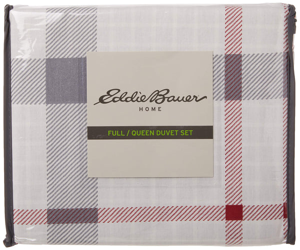 Plaid Cotton Duvet Cover Set with Shams