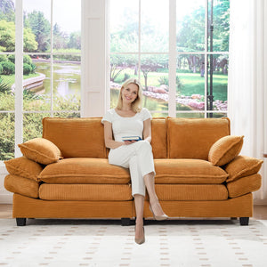83" Corduroy Loveseat Sofa – 2-Seat Couch with Padded Cushions
