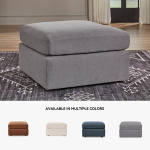 Square Oversized Accent Ottoman – Stain Resistant, Gray