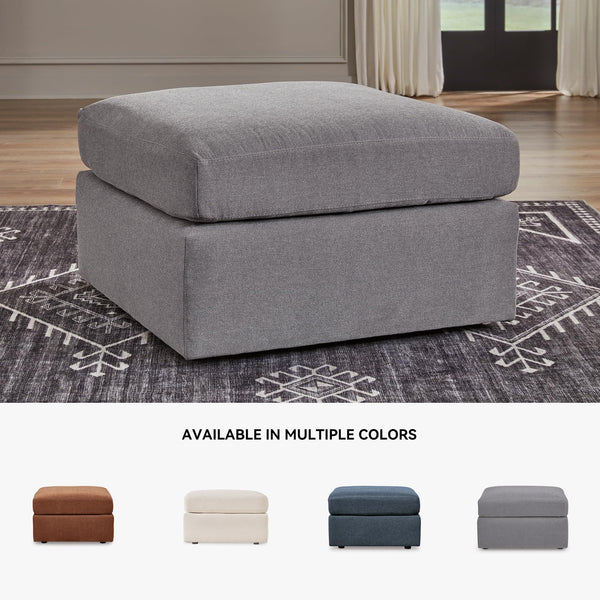 Square Oversized Accent Ottoman – Stain Resistant, Gray