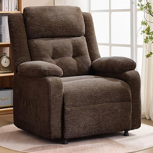 Oversized Power Recliner Chair with Electric Recline & Chenille Fabric