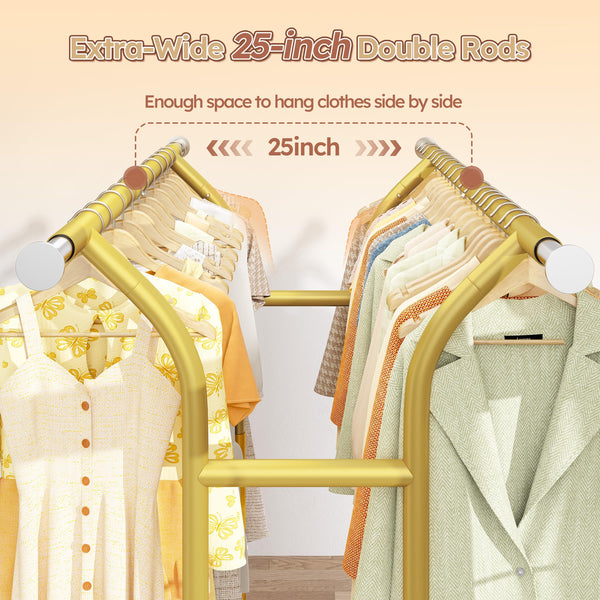 Heavy Duty Double Rod Clothes Rack