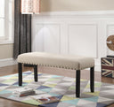 Fabric Dining Bench with Nailhead Trim