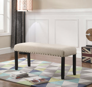 Fabric Dining Bench with Nailhead Trim