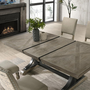 8-Piece Extendable Dining Set with Bench – Driftwood