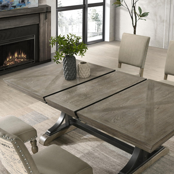 8-Piece Extendable Dining Set with Bench – Driftwood