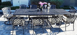 11-Piece Outdoor Cast Aluminum Extendable Dining Set – Antique Bronze