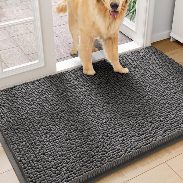 Chenille Door Mat – Absorbent, Non-Slip, Machine Washable