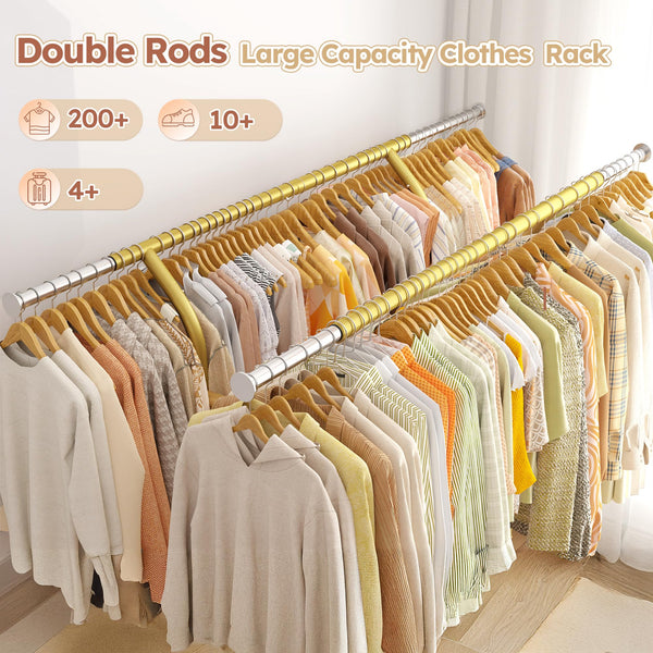 Heavy Duty Double Rod Clothes Rack