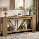 70.9" Narrow Console Sofa Table with Storage Shelf