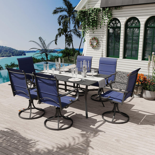 Outdoor Metal Dining Table with Umbrella Hole – 4 Sizes