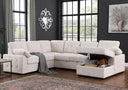 L-Shaped Sleeper Sectional Sofa with Storage & Charging