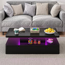 LED Coffee Table with RGB Lighting & 2-Tier Storage