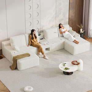 150" U-Shaped Modular Sectional Sofa