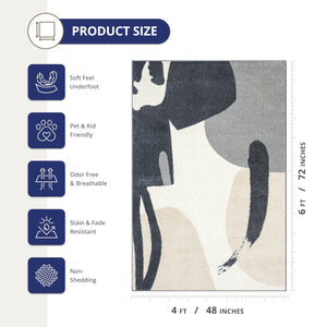 Modern Ivory & Grey Area Rug