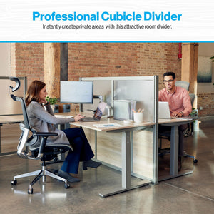 Modern Office Partition Panel – Laminate & Polycarbonate Room Divider 76"H x 96"W