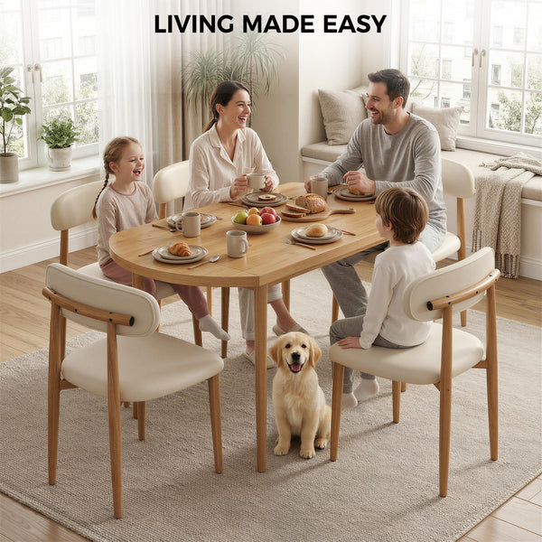5-Piece Drop Leaf Dining Table Set with 4 Upholstered Chairs