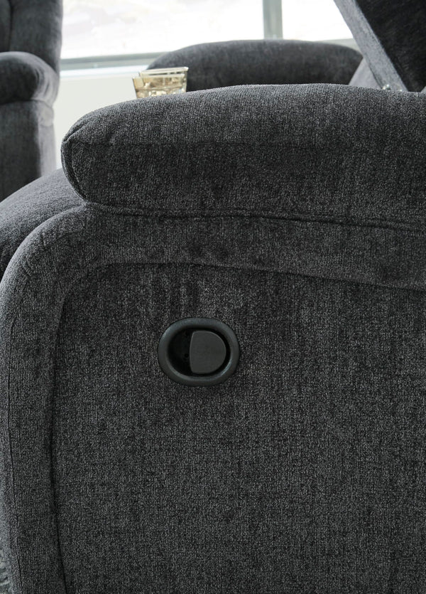 Dual Reclining Sofa with Pull Tab – Grey Chenille