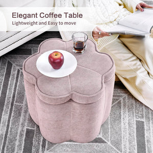 Floral Storage Ottoman Pouf – 19.5" Round, Holds 300 lbs