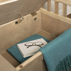Acacia Wood Storage Bench with Split Seat