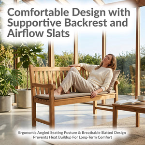 2-Person Teak Outdoor Garden Bench