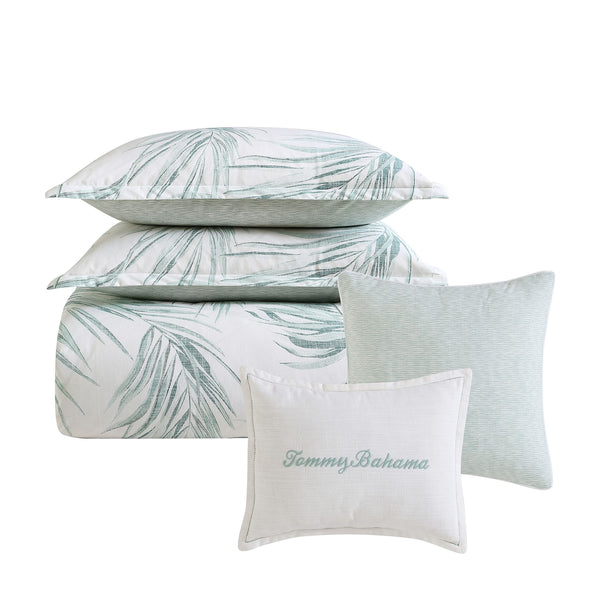 Tropical Comforter Bonus Set – Reversible Cotton Bedding with Shams & Throw Pillows