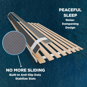 Wooden Bunkie Board with Vertical Bed Slats – Foldable Mattress Support
