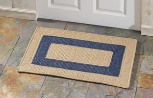 Jute Cotton Doormat 18x30 – Handwoven, Reversible, Navy