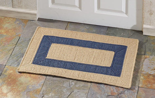 Jute Cotton Doormat 18x30 – Handwoven, Reversible, Navy