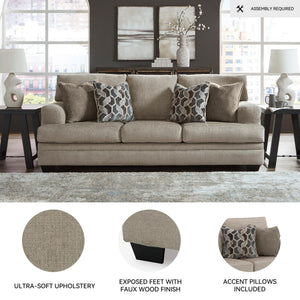 Contemporary Sofa with 4 Toss Pillows