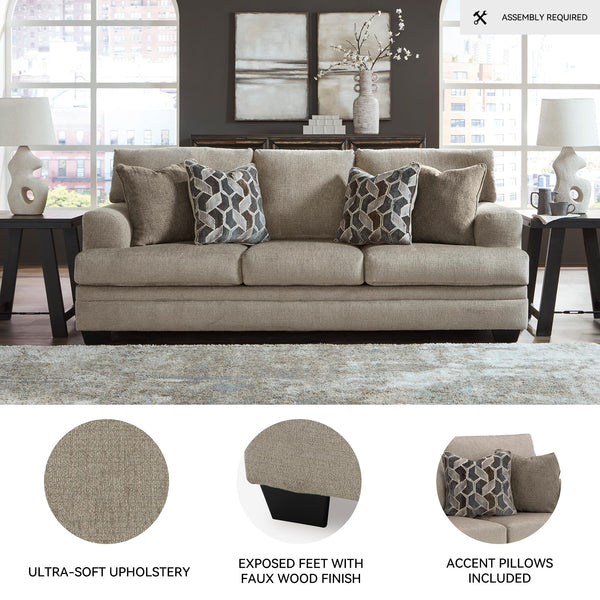 Contemporary Sofa with 4 Toss Pillows