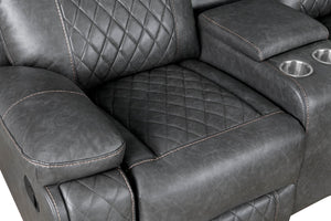 L-Shaped Manual Reclining Sectional Sofa with Storage & Cup Holders