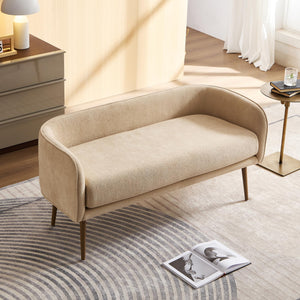 Bedroom Bench with Low Back & Metal Frame