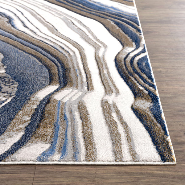 Grey & Gold Modern Geometric Area Rug