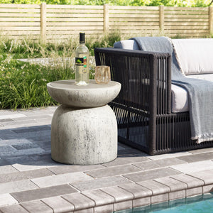 Round MgO Side Table Indoor Outdoor