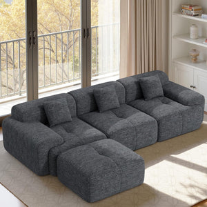 Modular Sectional Sofa L-Shaped Convertible Couch with Ottoman
