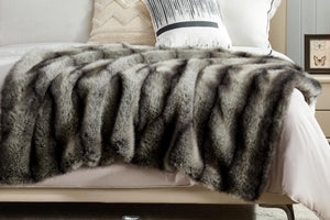 Faux Fur Throw Blanket 50x60 Inch Heavyweight Animal Print