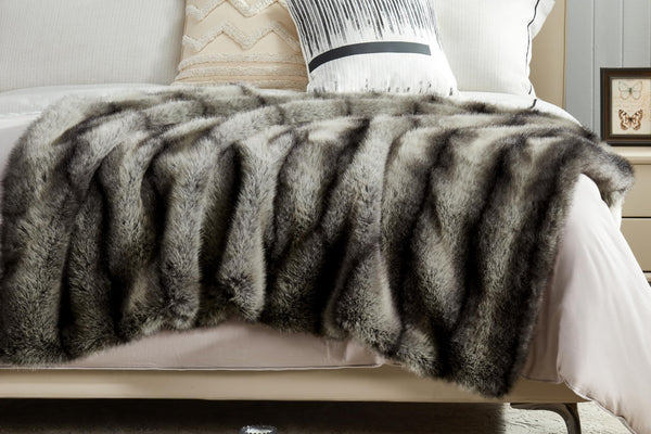 Faux Fur Throw Blanket 50x60 Inch Heavyweight Animal Print