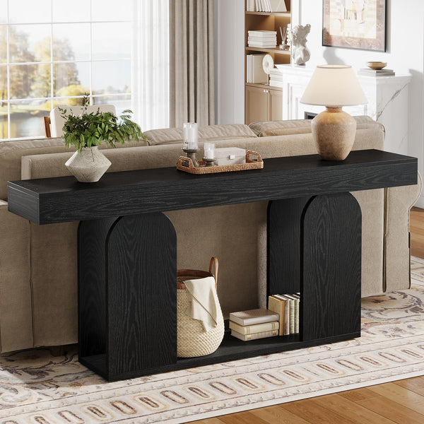 70.9-Inch Extra Long Sofa Console Table with Storage Shelf