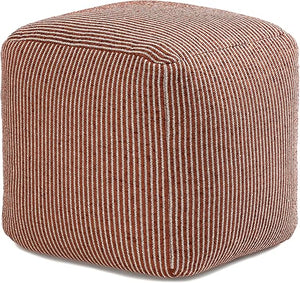 Square Pouf Ottoman Footrest – Cotton Polyester Floor Seating