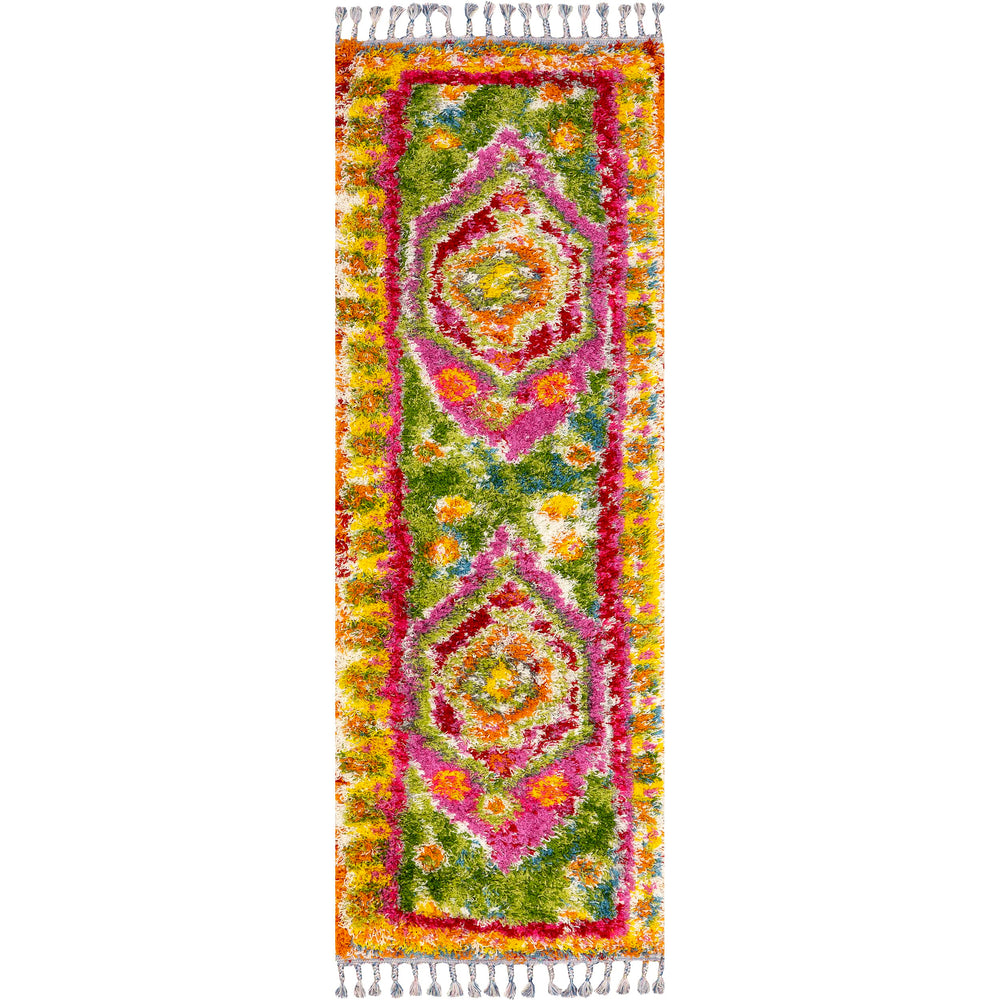 Moroccan Shag Runner Rug 2x8 – Multicolor