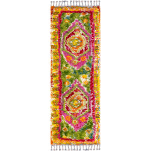 Moroccan Shag Runner Rug 2x8 – Multicolor