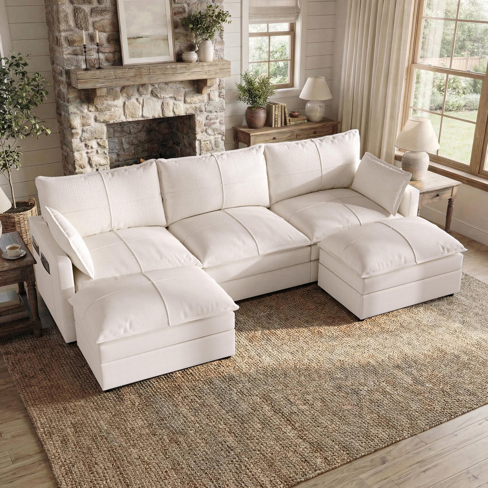 L-Shaped Modular Sectional Sofa with Reversible Chaise