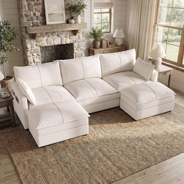 L-Shaped Modular Sectional Sofa with Reversible Chaise