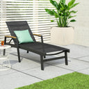 Outdoor Aluminum Adjustable Chaise Lounge Chair with Mesh Seating