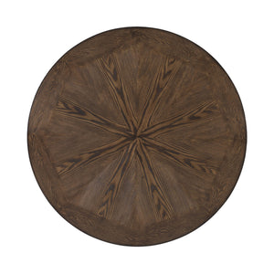 Round Side Table with Ash Veneer Top & Metal Frame