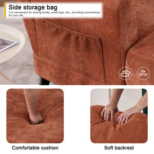 Indoor Chaise Lounge Chair — Upholstered Single Sofa for Bedroom & Living Room